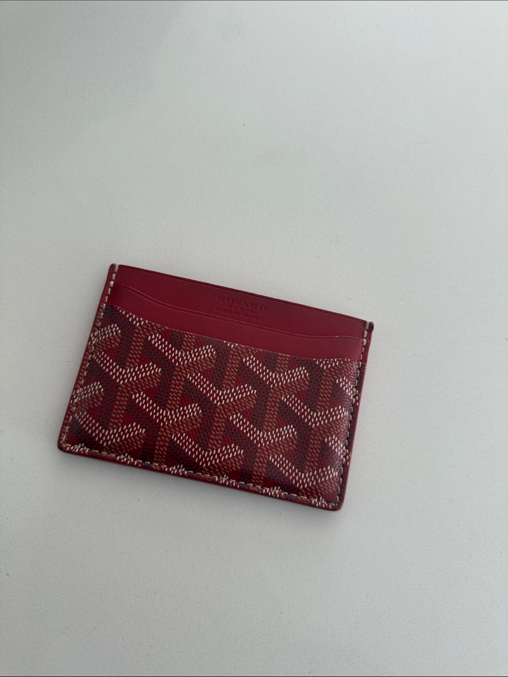 Goyard Red Chevron Card Holder